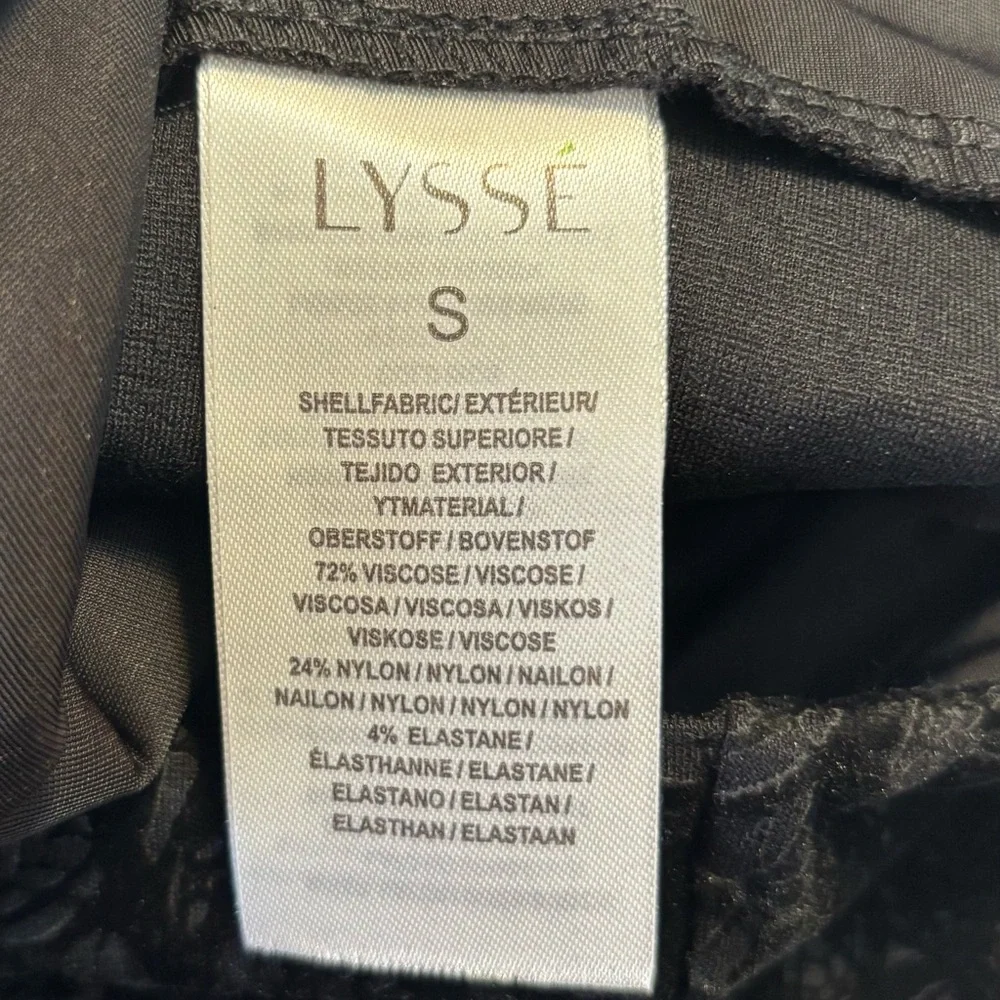 Lysse Brocade Flocked Ponte Black Skinny Pants NWT Women’s Size Small
